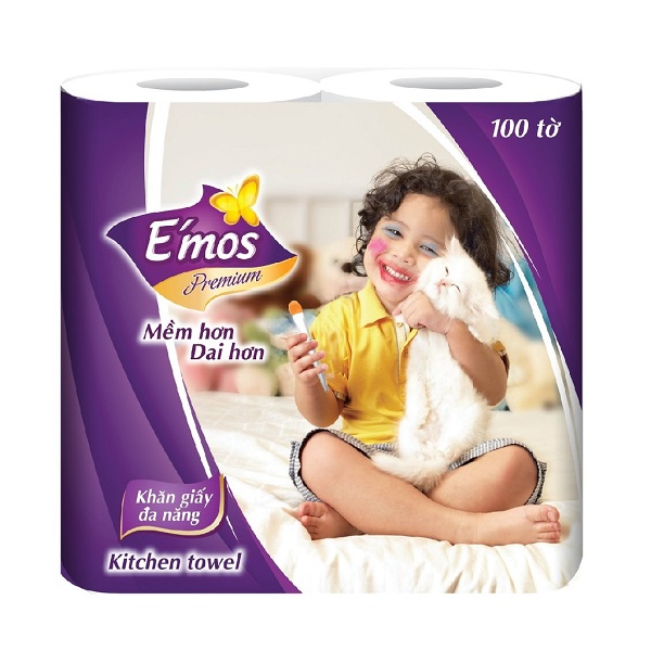 Giấy Đa Năng E'mos Premium 2 Cuộn 2 Lớp