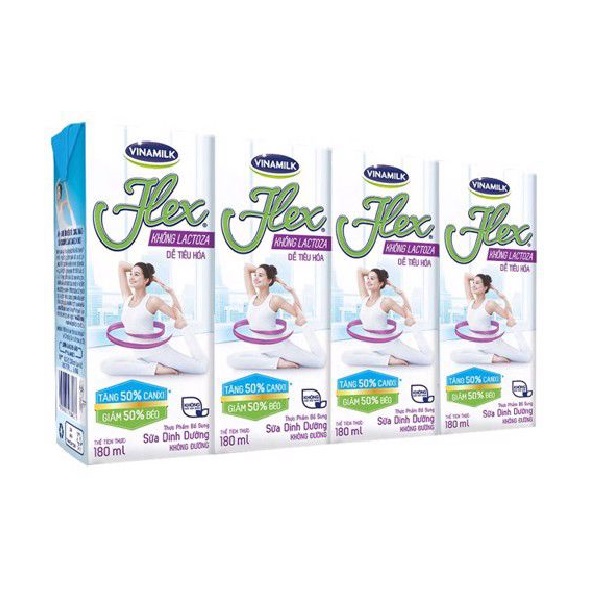Sữa Tiệt Trùng Không Lactose Flex 180Mlx4