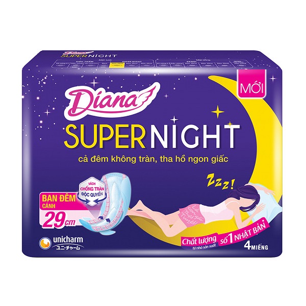Lô 2 Băng Vệ Sinh Diana Ban Đêm (Super) 29Cm 4M