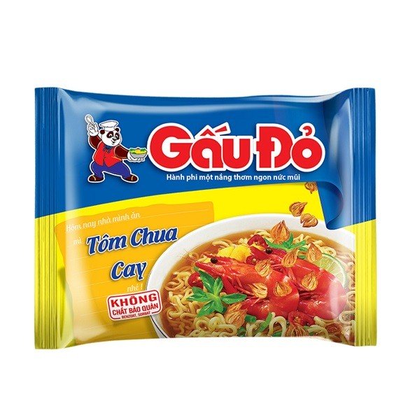 Mì Gấu Đỏ Tôm Chua Cay 65G