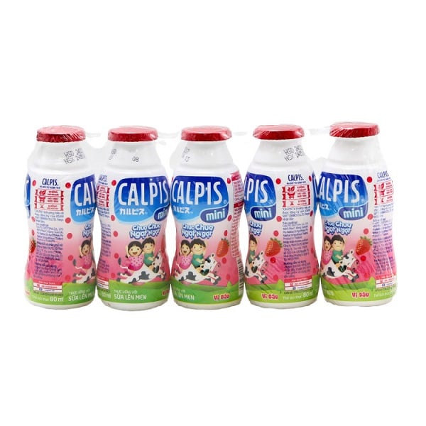 Sữa Chua Uống Calpis Huong Dâu 80Mlx5