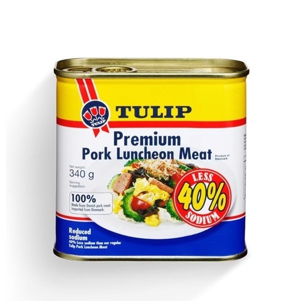 Thịt Hộp Tulip Pork Luncheon Meat 40% Less Sodium 340G