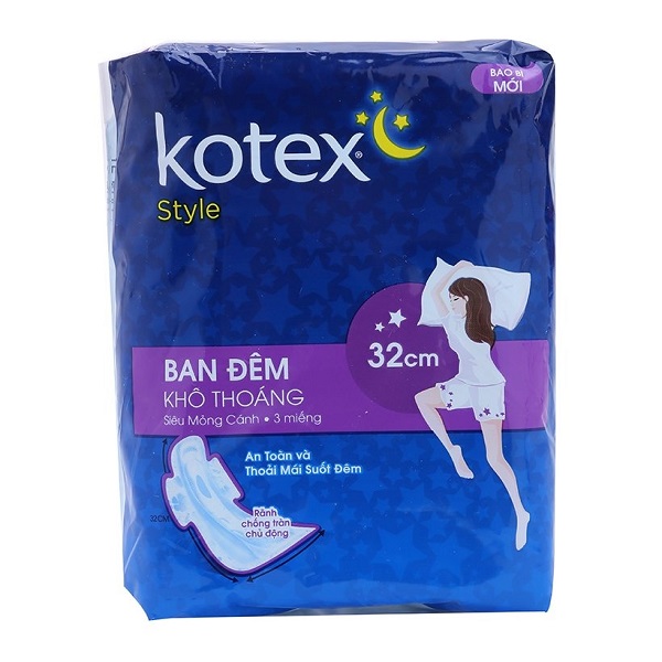 Băng Vệ Sinh Kotex Style Siêu Mỏng Cánh Đêm 32Cm