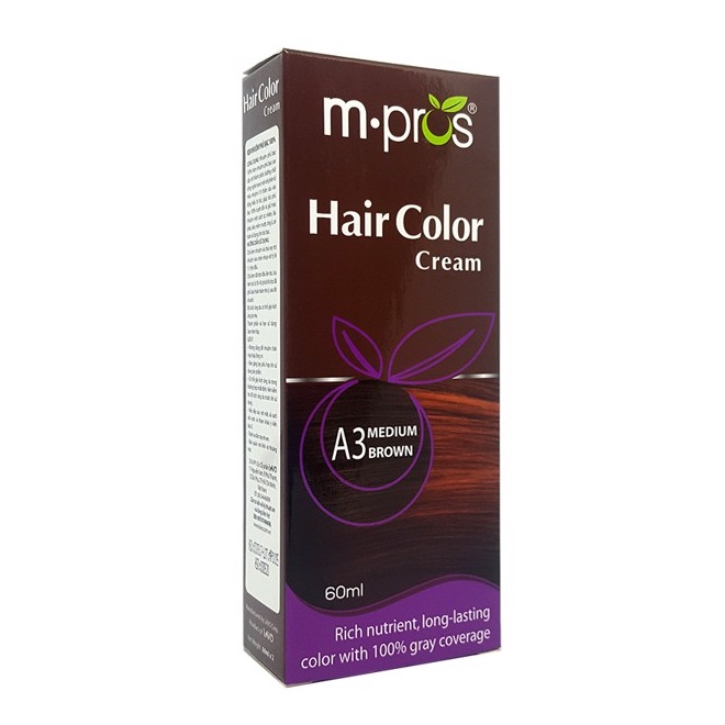 Kem Nhuộm M.pros 60Ml Phủ Bạc - 3 (Medium Brown)