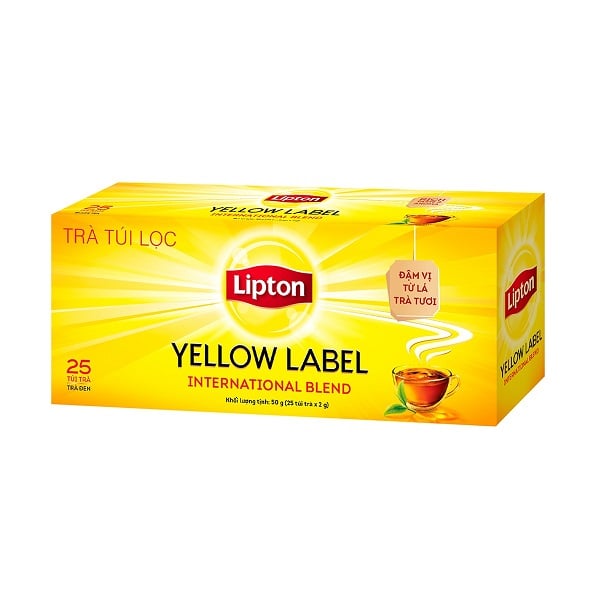 Trà Đen Túi Lọc Lipton Nhãn Vàng 50G (25 Túi X 2G)
