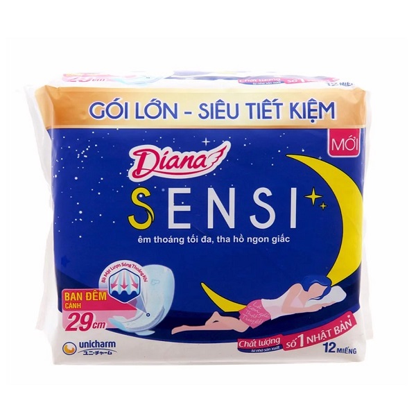 Băng Vệ Sinh Diana Sensi Đêm 12 Miếng 29Cm