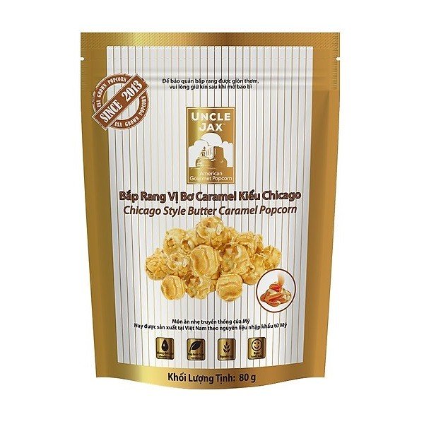 Bắp Rang Vị Bơ Caramel Chicago Uncle Jax 80G