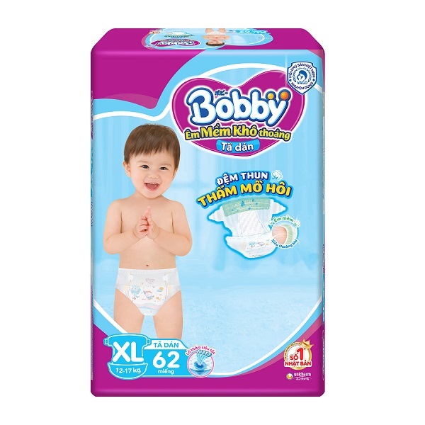 Tã Dán Bobby Siêu Mỏng Super Jumbo Xl62