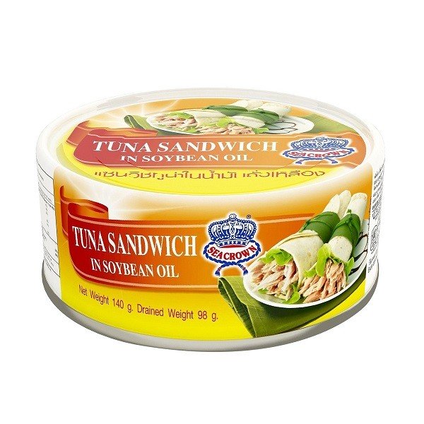Cá Ngừ Xắt Lát Ngâm Dầu Đậu Nành Seacrown 140G