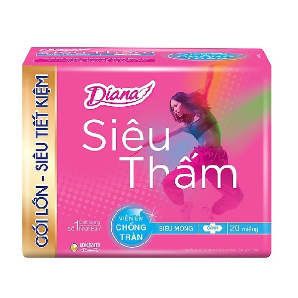 Băng Vệ Sinh Diana Siêu Mỏng Cánh 20 Miếng
