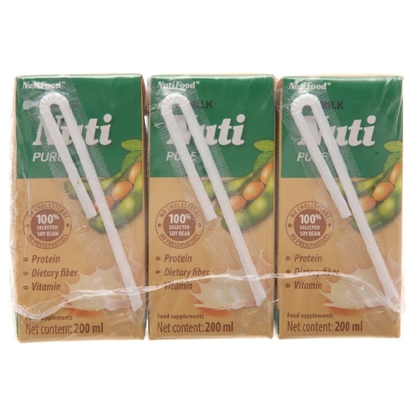 Sản Phẩm Dinh Dưỡng Sữa Đậu Nành Nuti Nguyên Chất 200Mlx6