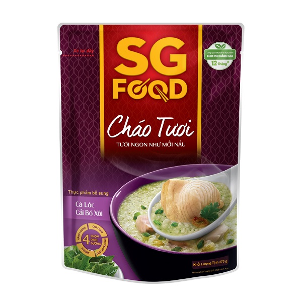 Cháo Tươi Sài Gòn Food Cá Lóc Cải Bó Xôi 270G