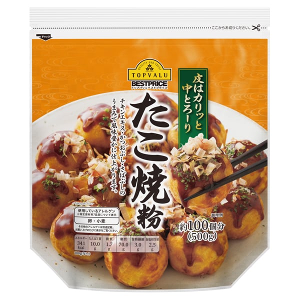 Set Bột Làm Bánh Takoyaki Aeon Topvalu Gói 500G