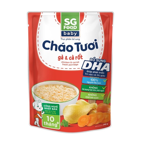 Cháo Tươi Baby Sài Gòn Food Gà Cà Rốt 240G