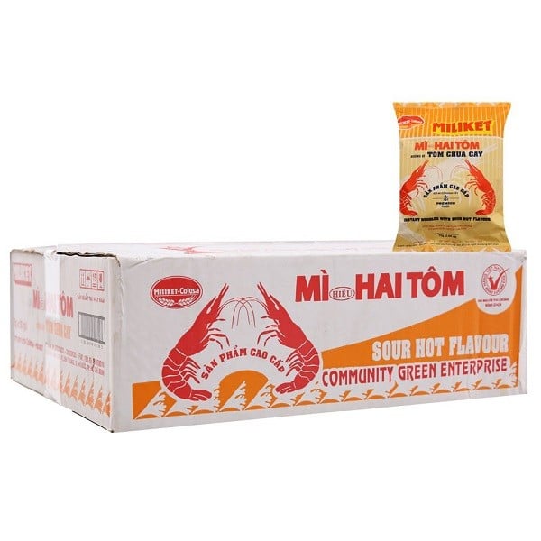 Thùng 30 Mì Kraft Chua Cay Cao Cấp Miliket 75G