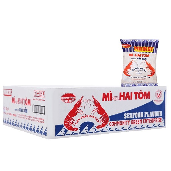 Thùng 30 Mì Kraft Hải Sản Cao Cấp Miliket 75G