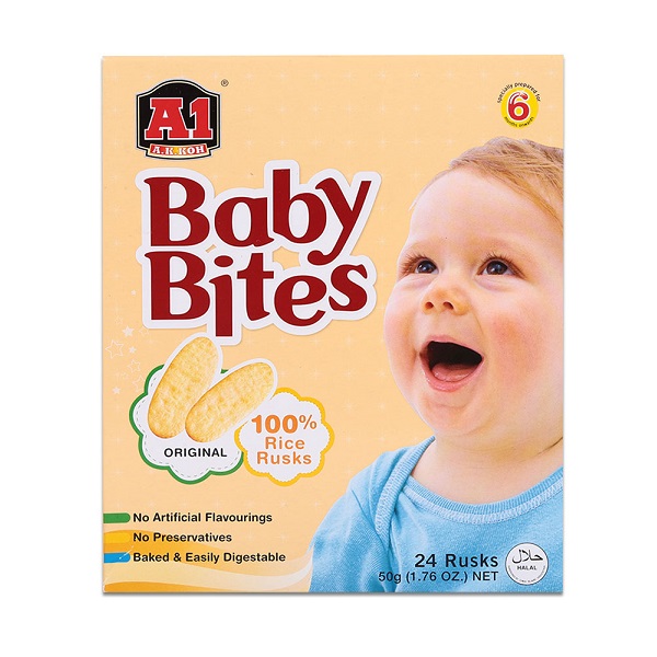 Bánh Gạo Trẻ Em Vị Truyền Thống Baby Bites A1 A.k.koh - Hộp 50G