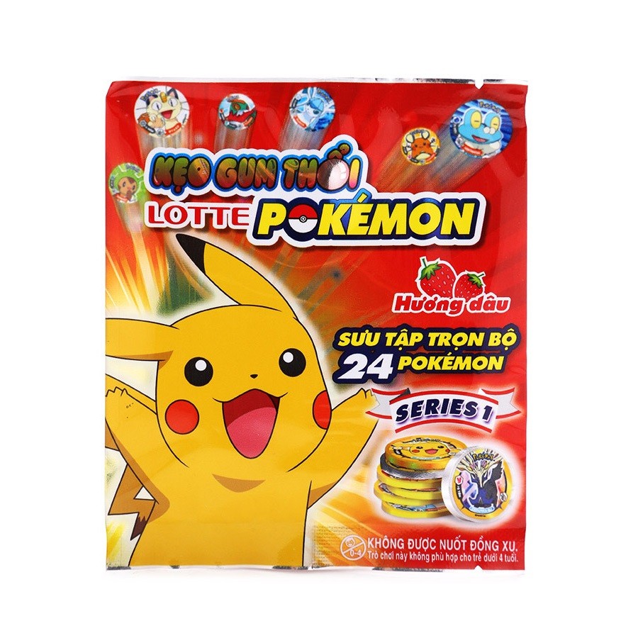 Kẹo Cao Su Lotte Pokemon Dâu 6, 4G