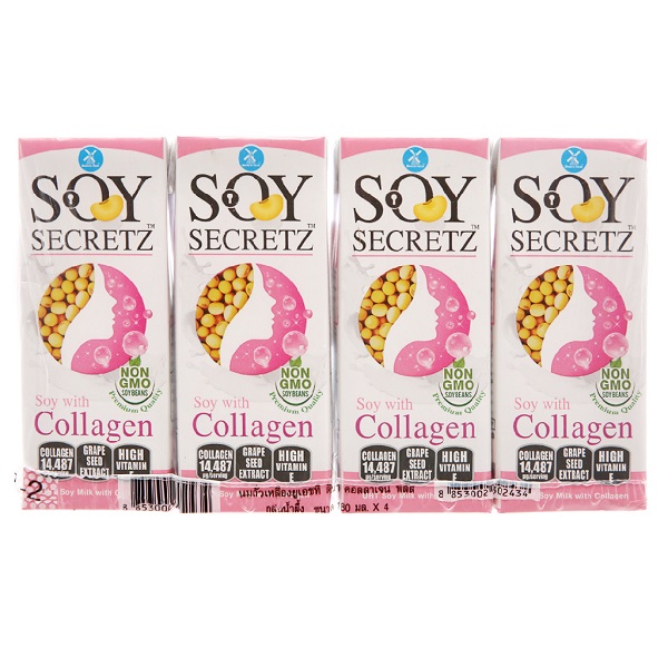 Lốc 4 Sữa Đậu Nành Collagen Soy Secrectz 180Ml