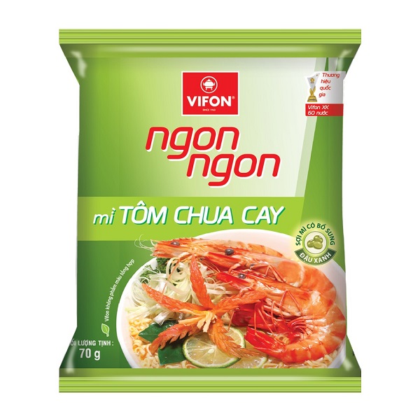 Mì Gói Ngon Ngon Tôm Chua Cay 70G