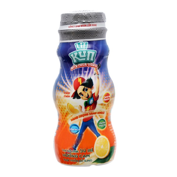 Lốc 6 Sữa Chua Uống Kun Hương Cam Chai 90Ml