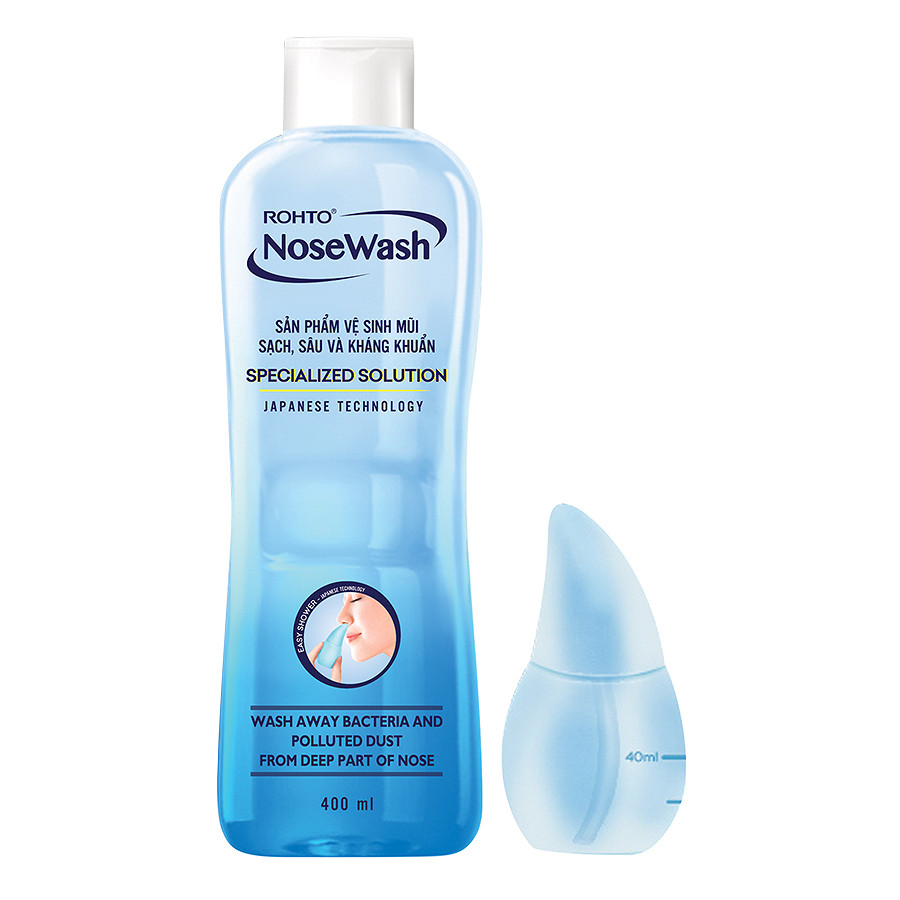 Bộ Dung Dịch Vệ Sinh Mũi Rohto Nosewash 400Ml+ Bình Vệ Sinh Mũi Easy