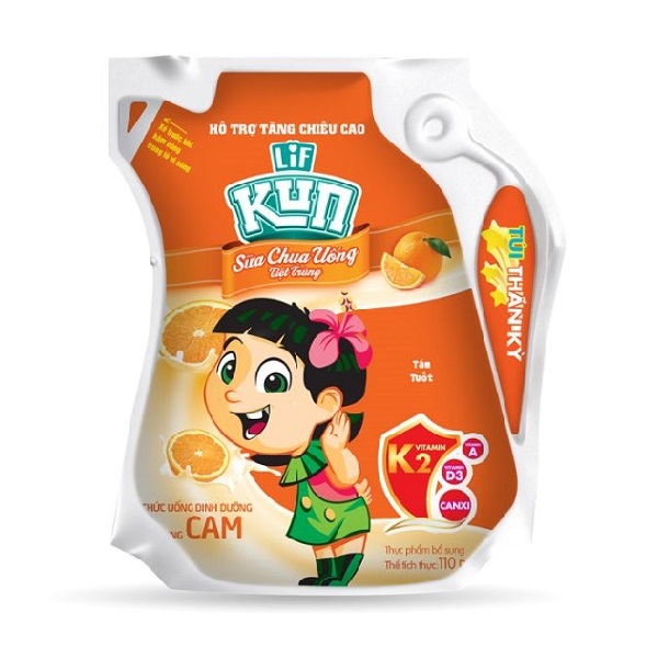 Sữa Chua Uống Kun Hương Cam Túi 110Ml