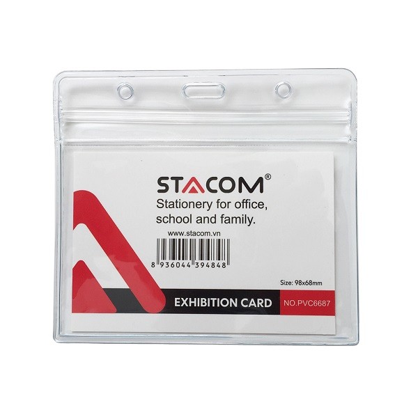 Bảng Tên Nhựa Pvc (Ngang) Có Khóa Kéo 98 X 68Mm Stacom