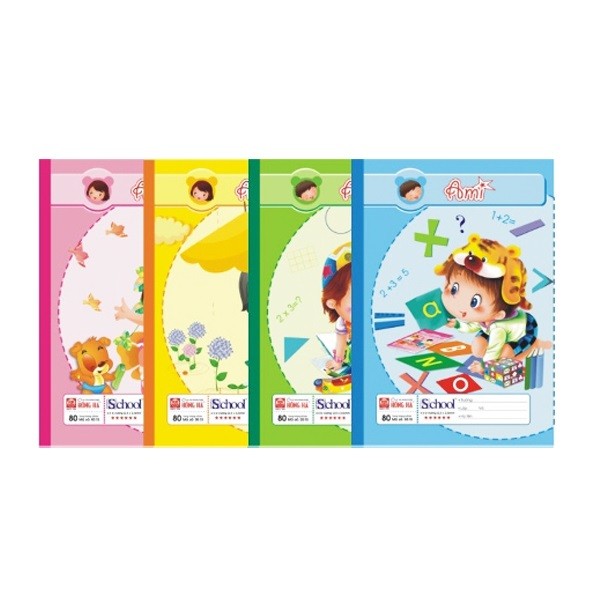 Vở School Hồng Hà 80 Trang (4 Ô Ly Vuông 2, 5X2, 5Mm) 0515
