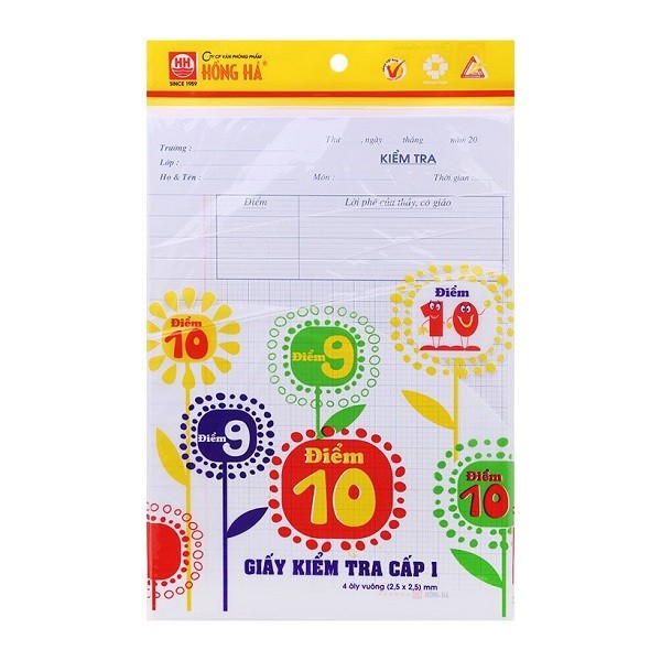 Giấy Kiểm Tra Cấp 1 Hồng Hà (Dòng Kẻ 4 Ô Ly 2, 5X2, 5Mm) 4919