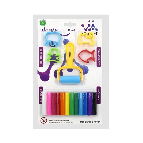 Đất Nặn Vỉ 12 Màu Vikiart Dn1215005