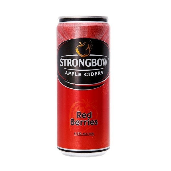 Nước Táo Lên Men Strongbow Dâu Đỏ Sleek 330Ml Lon