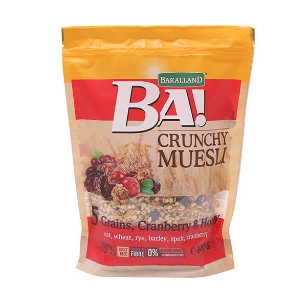 Ngũ Cốc Bakalland Muesli 5 Grains Cranberry & Honey - Gói 300G