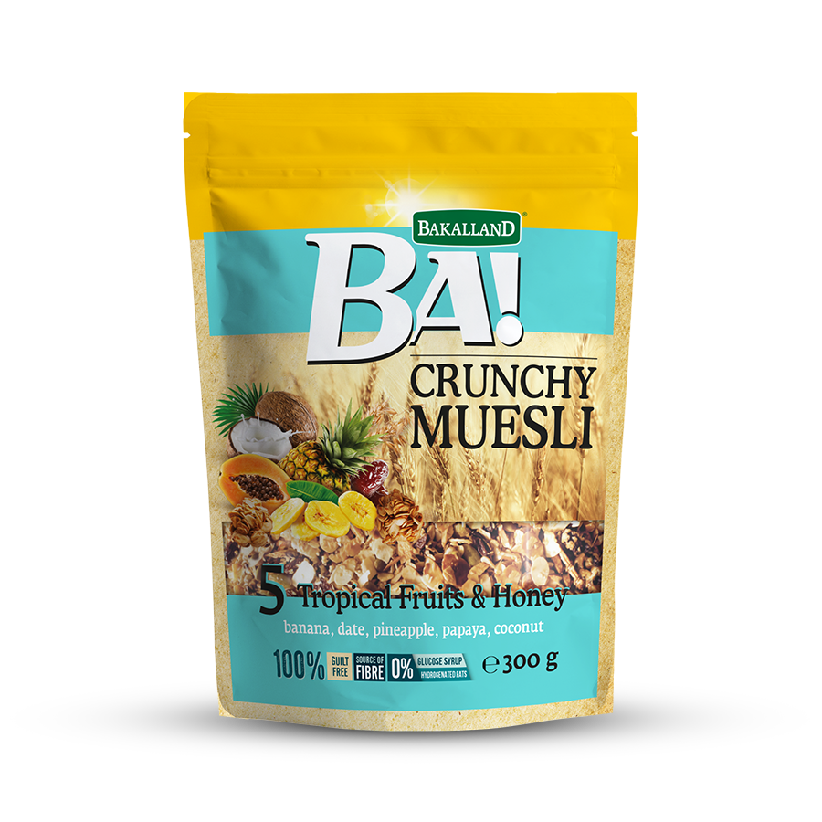 Ngũ Cốc Bakalland Muesli 5 Tropical Fruit, Honey (300G)