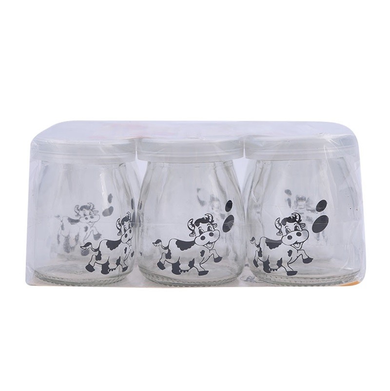 Lô 6 Hủ Yogurt Thuỷ Tinh In Hình
