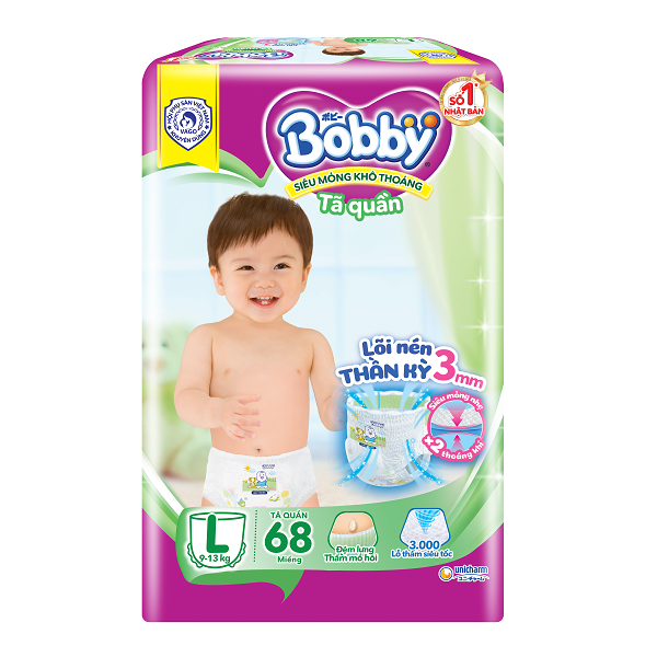 Tã Quần Bobby Gói Đại Hương Trà Xanh L68