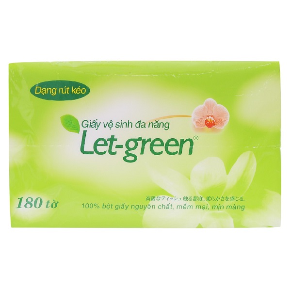 Lô 2 Giấy Vệ Sinh Đa Năng Let Green 180 Tờ