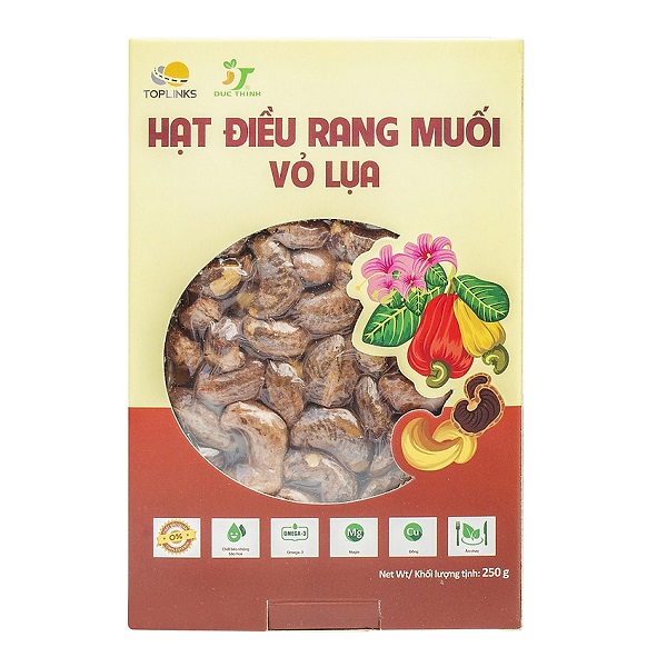 Hạt Điều Rang Muối Vỏ Lụa Toplink 250G