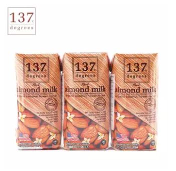 Lốc 3 Hộp Sữa Hạt Hạnh Nhân Nguyên Chất 137°C Degrees Almond Milk Original 180Ml