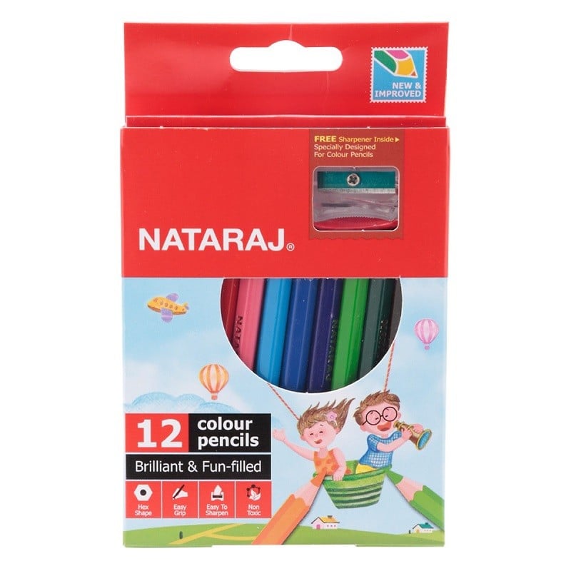 Bút Chì Ngắn 12 Màu Nataraj H12