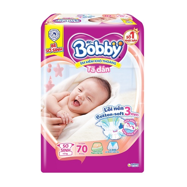 Tã Dán Sơ Sinh Bobby Xs70 70 Miếng