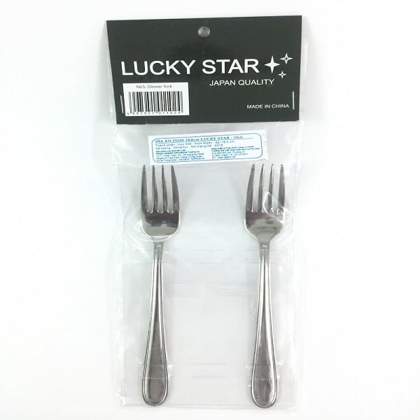 Nĩa Ăn Inox 18.5Cm Lucky_Star, Vĩ 2 Cái Nls