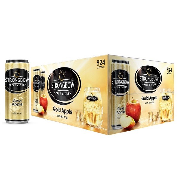 Thùng 24 Lon Cao Strongbow Apple Ciders Gold 330Ml
