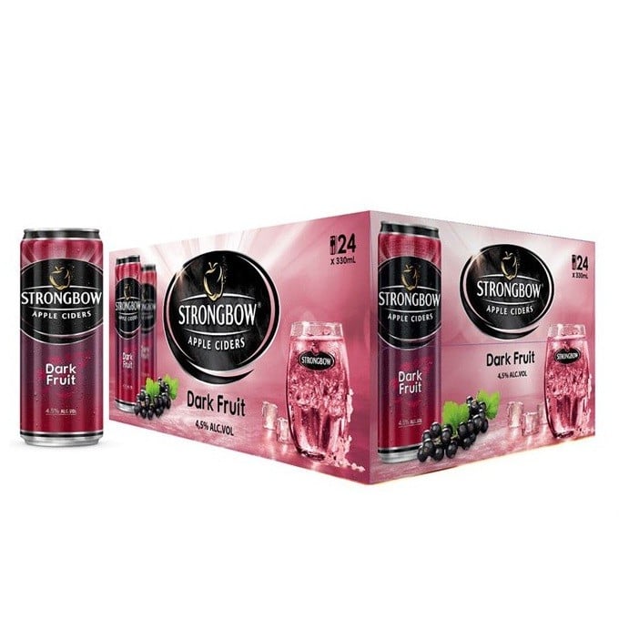 Thùng 24 Lon Cao Strongbow Apple Ciders Dark Fruit