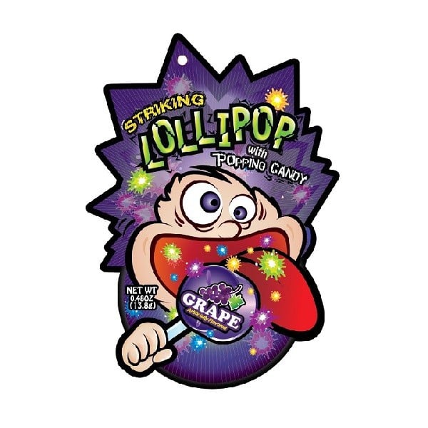 Kẹo Nổ Striking Lollipop Hương Nho 13, 8G