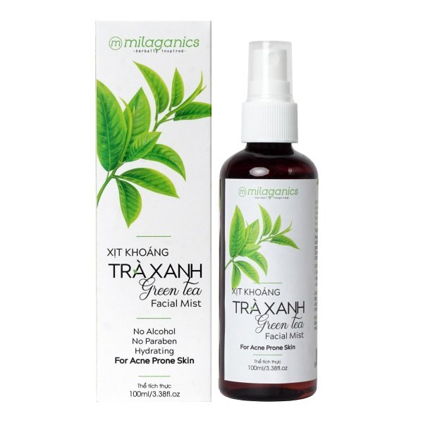 Xịt Khoáng Trà Xanh Milaganics 100Ml (Wn)