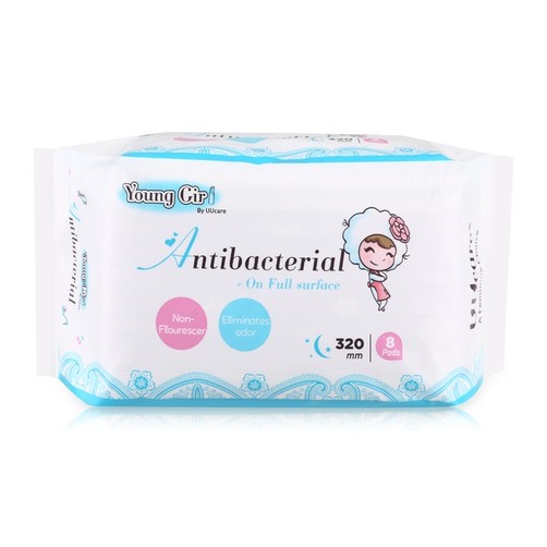 Băng Vệ Sinh Uucare Young Girl Kháng Khuẩn Đêm 8 Miếng 32Cm