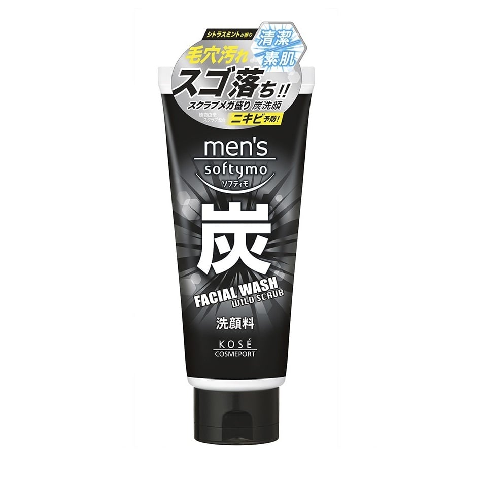 Sữa Rửa Mặt Dành Cho Nam Kosé Cosmeport Men's Softymo Facial Wash Wild Scrub 130G (Wn)
