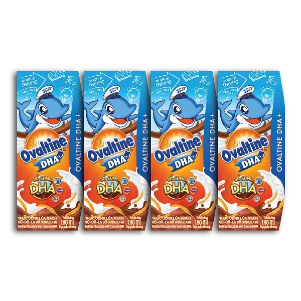 Lốc 4 Sữa Nước Ovaltine Socola Dha 180Ml