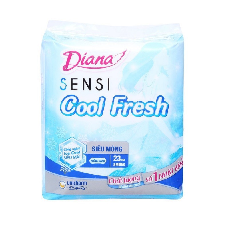 Băng Vệ Sinh Diana Sensi Cool Fresh Siêu Mỏng Cánh 23Cm 20M